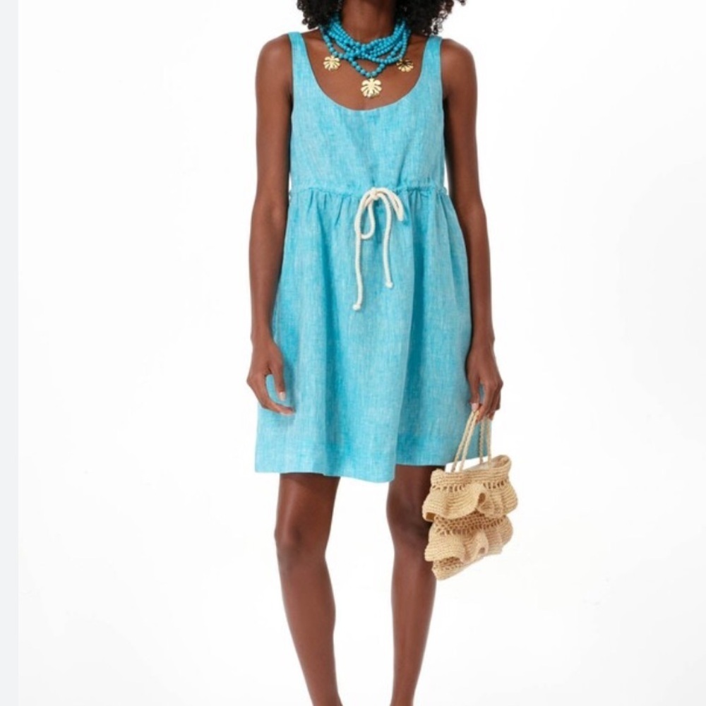 Tuckernuck Pomander Place Sabella Aqua Blue Mini Dress NEW WITH TAGS SIZE LARGE